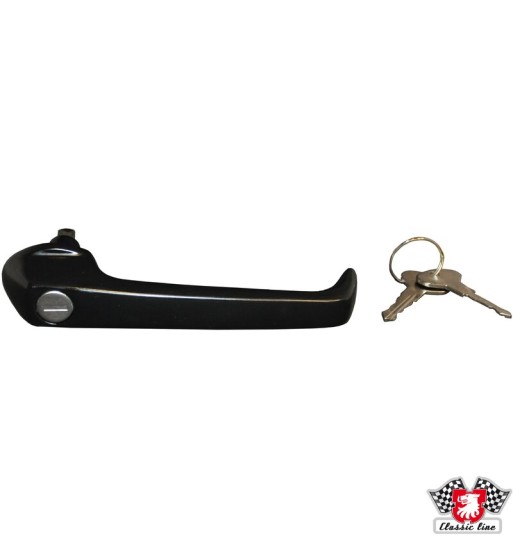 Cargo door handle with keys, black, right