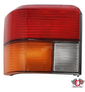 Tail light with red/orange glass, left, with E-mark