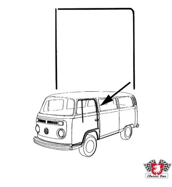 Felt channel at top/rear of door
