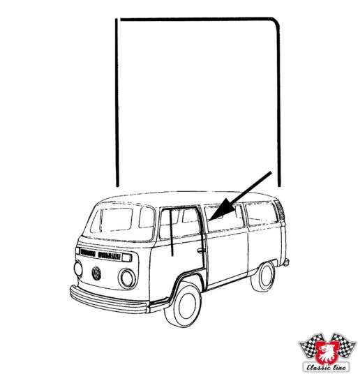 Felt channel at top/rear of door
