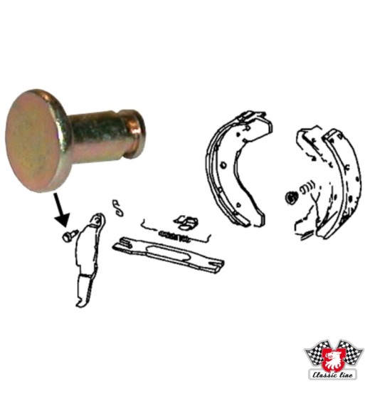 Anchor pin for parking brake lever Anchor pin for parking brake lever