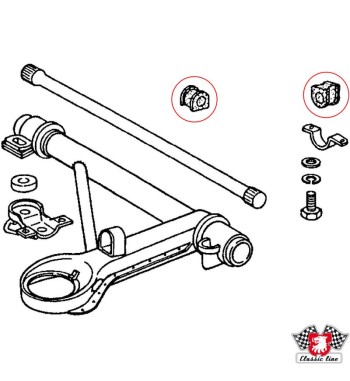Grommet for anti roll bar, front, Ø16 mm, 4 pieces needed per car