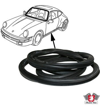 Seal for windscreen, with groove