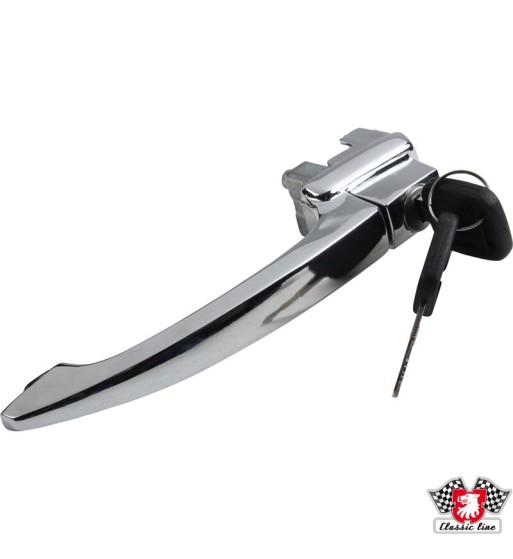 Door handle, outer, with lock paddle, with keys, chrome Door handle, outer, with lock paddle, with keys, chrome