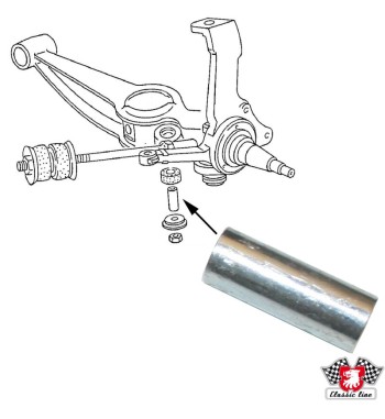 Spacer sleeve for anti roll bar, front