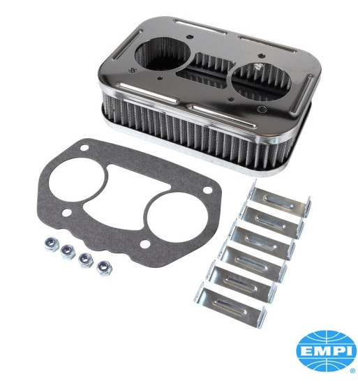 Filtr powietrza, prostokątny, 1 3/4" wysokości. Do gaźników Empi HPMX, Weber IDF i Empi D
Filtr powietrza, prostokątny, 1 3/4" wysokości. Do gaźników Empi HPMX, Weber IDF i Empi D