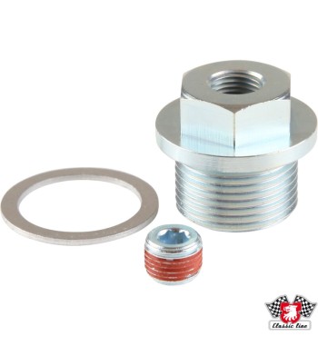 Screw plug for oil pressure relief valve