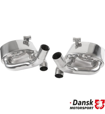Exhaust set rear, Sport, "Super Sound". Made of polished stainless steel