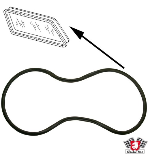 Seal for rear window without groove for moulding Seal for rear window without groove for moulding