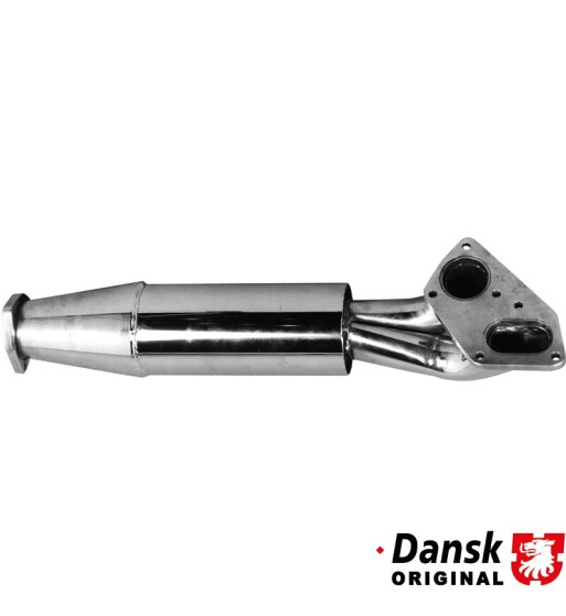 Pre-silencer. Made of polished stainless steel. With TÜV/EEC approval Pre-silencer. Made of polished stainless steel. With TÜV/EEC approval