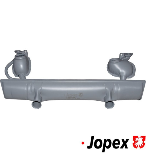 Exhaust rear. Made of steel with grey paint. With TÜV/EEC approval