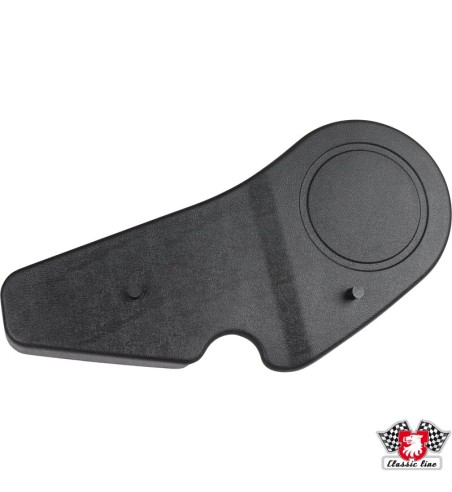 Seat cover without hole, black, left. Fits the passengers seat