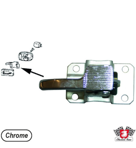 Mechanizm otwierania drzwi, wewnętrzny, chrom, prawa
