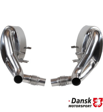 Exhaust set rear, Sport, "Super Sound". Made of polished stainless steel