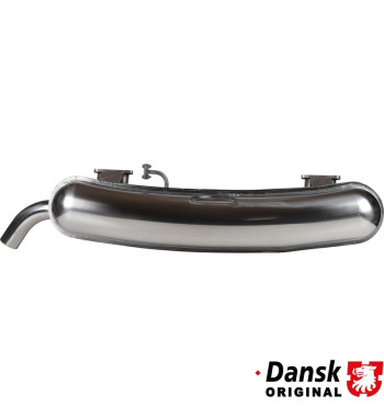 Exhaust rear, with one Ø57 mm tail pipe. Made of polished stainless steel