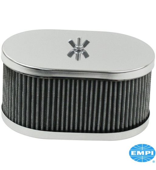 Filtr powietrza owalny, wysokość 3 1/2". Do gaźników Empi HPMX, Weber IDF i Empi D
Filtr powietrza owalny, wysokość 3 1/2". Do gaźników Empi HPMX, Weber IDF i Empi D