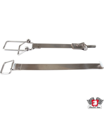 Zestaw pasków do baterii, metal, czarny, 2 sztuki
