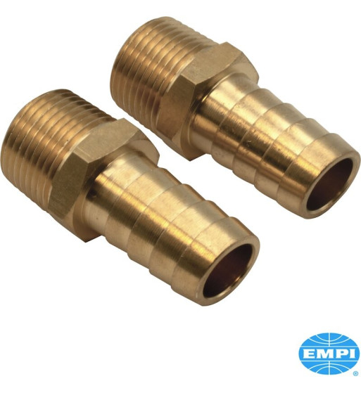 Zestaw złączek przewodu olejowego, 1/2" męski z zaczepem węża 1/2", 2 sztuki

