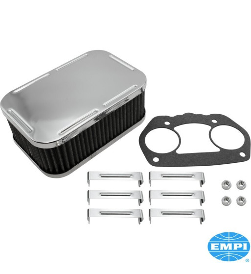 Filtr powietrza, prostokątny, 2 1/2" wysokości. Do gaźników Empi HPMX, Weber IDF i Empi D
Filtr powietrza, prostokątny, 2 1/2" wysokości. Do gaźników Empi HPMX, Weber IDF i Empi D