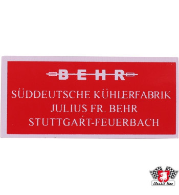 Naklejka, „Behr, Süddeutsche Kühlerfabrik”
