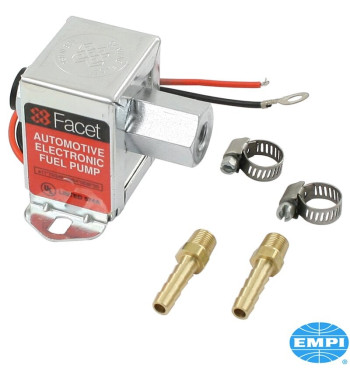 Pompa paliwa, elektryczna, 12 V, 114 litrów/godzinę, z przyłączami i zaciskami, FACET
