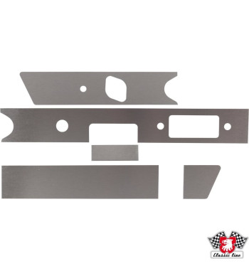 Komplet nakładek na deskę rozdzielczą z popielniczką 100x25 mm, 5 szt., aluminiu
