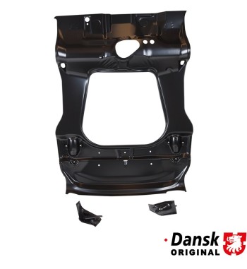 Front floor with suspension mounts and axle tunnel