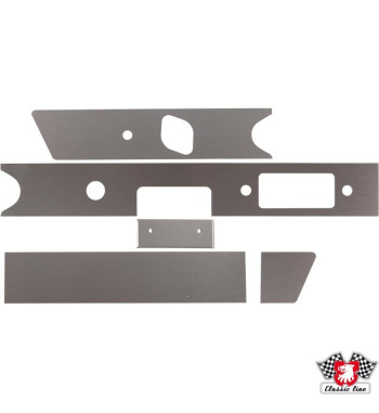 Komplet nakładek na deskę rozdzielczą z popielniczką 104x40 mm, 5 szt., aluminiu
