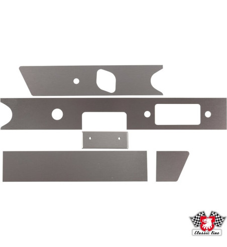 Komplet nakładek na deskę rozdzielczą z popielniczką 104x40 mm, 5 szt., aluminiu

