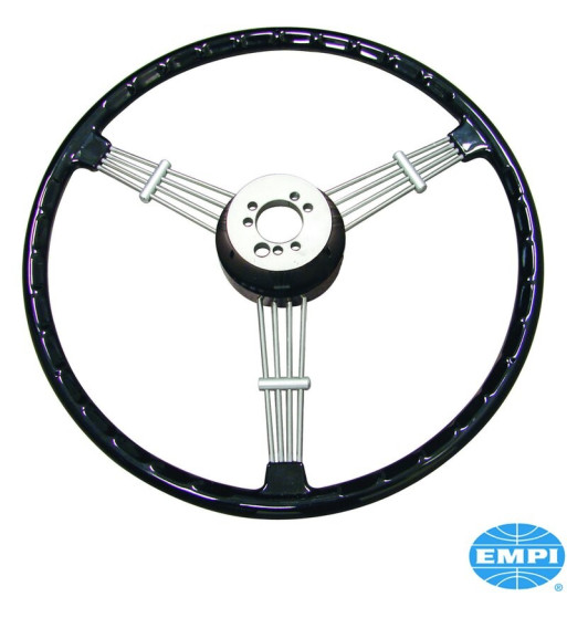 Kierownica, kompletna z przyciskiem klaksonu, czarna, 3-ramienna Banjo Style, Ø394 mm 8145502008