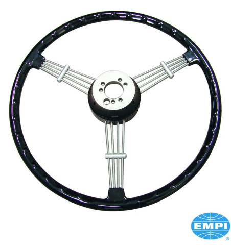 Kierownica, kompletna z przyciskiem klaksonu, czarna, 3-ramienna Banjo Style, Ø394 mm 8145502008