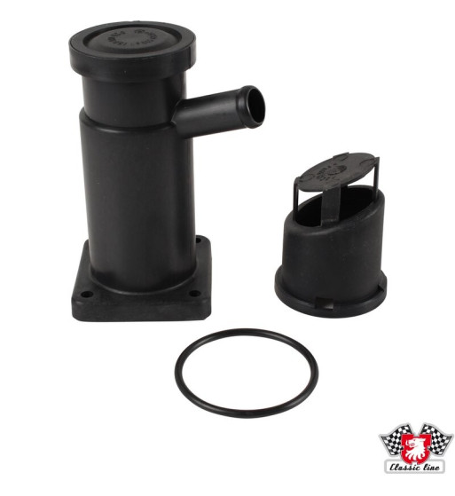 Case breather tower, plastic, black Case breather tower, plastic, black
