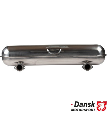 Exhaust rear, Sport, with two Ø50 mm tail pipes. Made of polished stainless steel