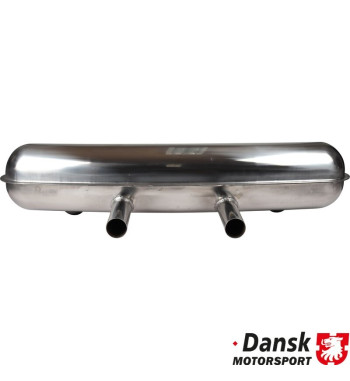 Exhaust rear, Sport, with two Ø50 mm tail pipes. Made of polished stainless steel