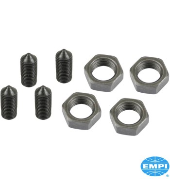 Threaded pin set with nuts for torsion spring mounting, 4 pieces
