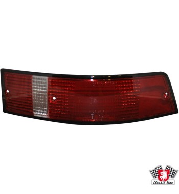 Lens for tail light with black rim, red/clear/red, US-version, right, with E-mark