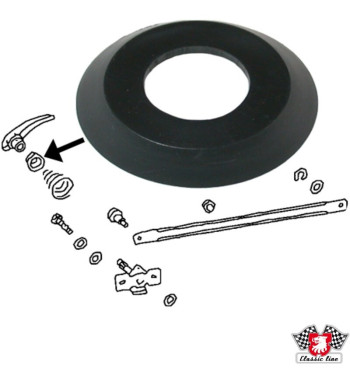 Door handle plastic washer, black, Ø 45 mm outside, Ø 20 mm inside