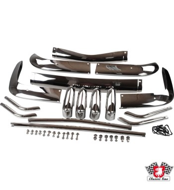 Bumper set, front and rear, stainless steel, US