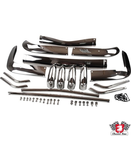 Bumper set, front and rear, stainless steel, US Bumper set, front and rear, stainless steel, US
