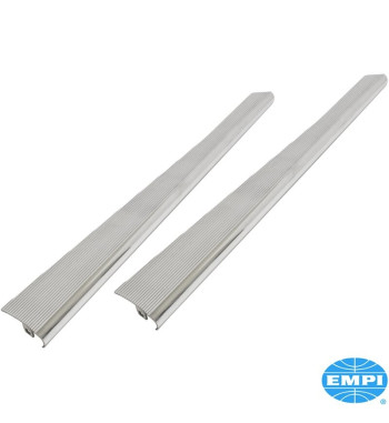 Zestaw osłon progu z zestawem montażowym, Billet Look, aluminium, polerowane, 2 sztuki
