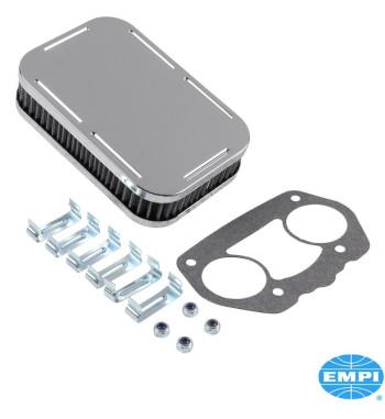 Air filter, rectangular, 1 5/8" high. For Empi HPMX, Weber IDF and Empi D carburateurs