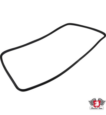 Seal for rear window with groove for moulding