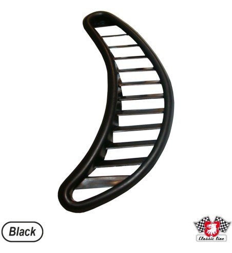 Trim plate for air vent, black, plastic, rear, left