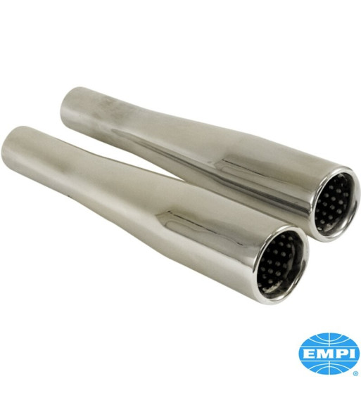 Tapered tail pipe set, 250 mm, inside outlet Ø 50 mm, 2 pieces. Made of chromed steel Tapered tail pipe set, 250 mm, inside outlet Ø 50 mm, 2 pieces. Made of chromed steel