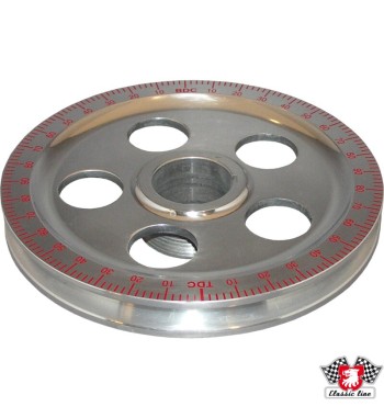Standard size degree crankshaft pulleys with timing marks, red numbers