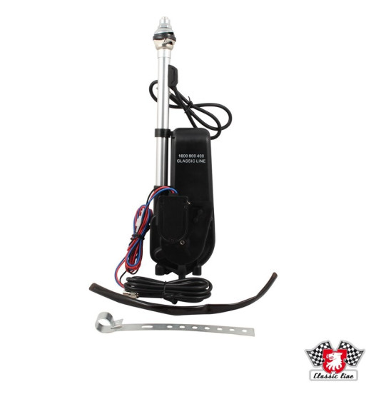 Antena automatyczna, 12V, chrom, montaż tylko z prawej strony
Antena automatyczna, 12V, chrom, montaż tylko z prawej strony