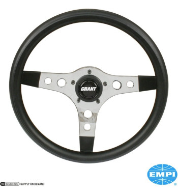 Kierownica, GT Sport, gruba pianka, 3 chromowane ramiona, Ø330 mm, kielich Ø89/105 mm
