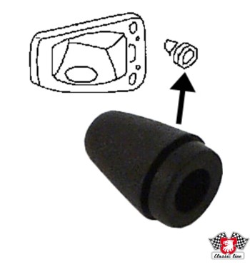 Rubber stop for fuel filler door and glove box