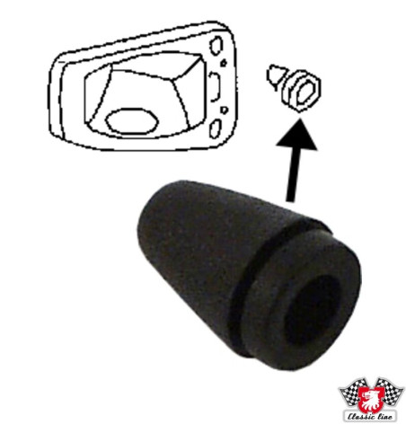 Rubber stop for fuel filler door and glove box