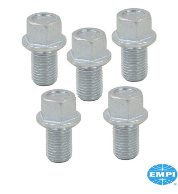 Zestaw śrub do kół, styl VW, 14 mm z łbem 17 mm, 5 sztuk